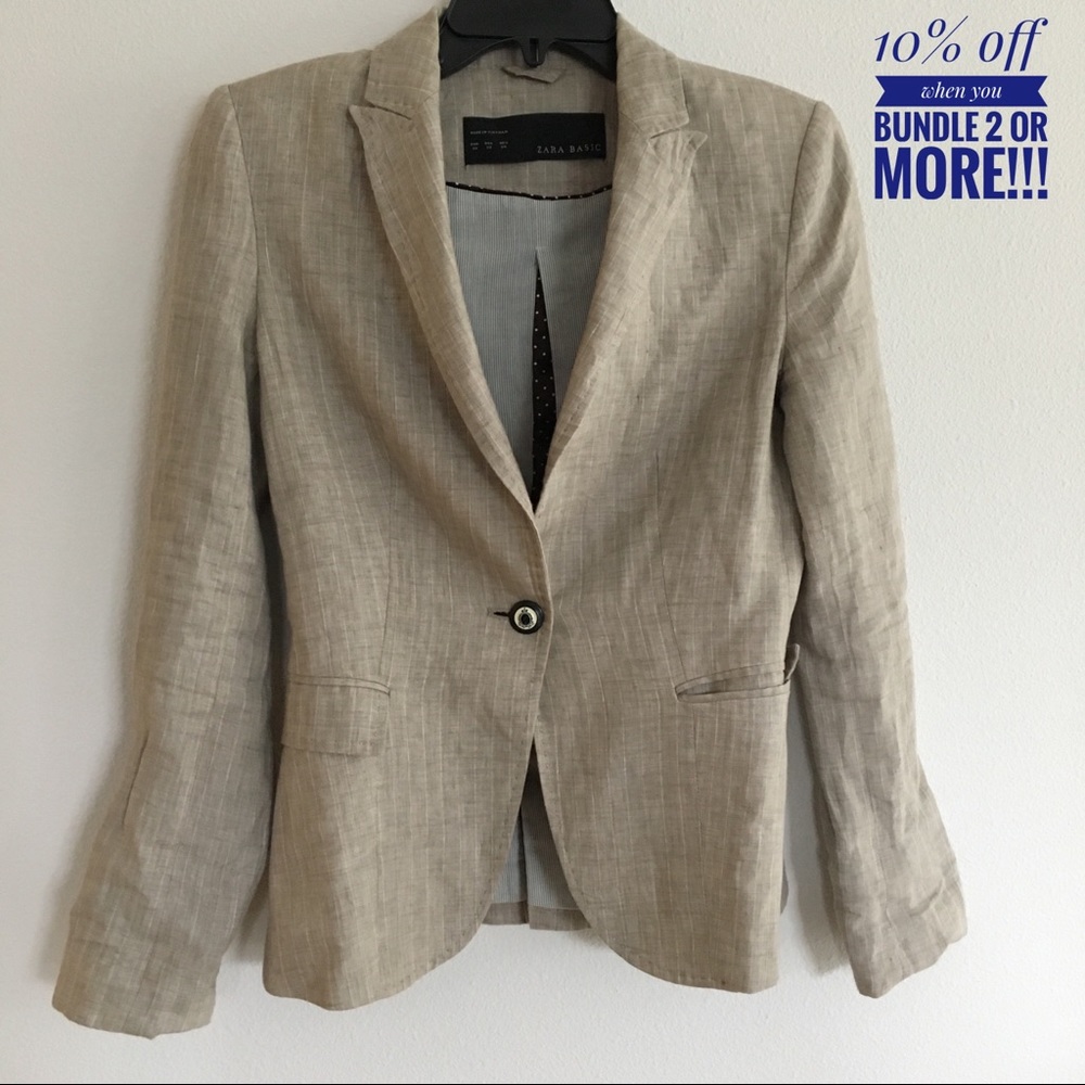 Zara Basic Beige Blazer - image 1